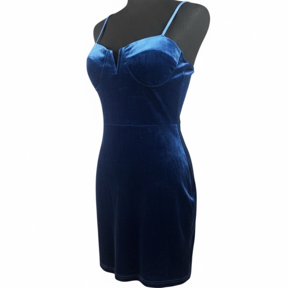 Lulus Velvet Mini Dress Size L Strappy Coquette Babydoll Fairy Feminine NWT